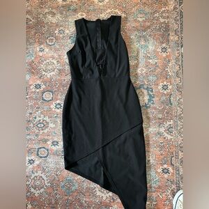 Missguided Y2K Asymmetrical Black cutout cocktail dress